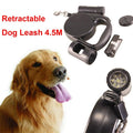 Black 4.5M Walking Pet Dog Traction Rope with Led