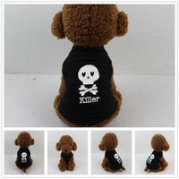 Black Cool KILLER Print Pet Cat dog Vest Shirt