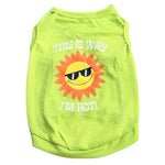 Cute Emoji Sun Pet Dog Clothes Shirt Sleeveless