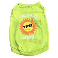 Cute Emoji Sun Pet Dog Clothes Shirt Sleeveless