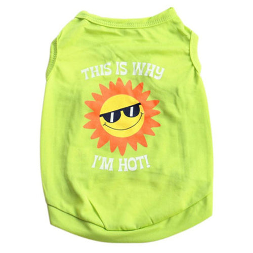 Cute Emoji Sun Pet Dog Clothes Shirt Sleeveless