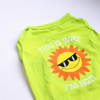 Cute Emoji Sun Pet Dog Clothes Shirt Sleeveless