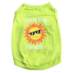Cute Emoji Sun Pet Dog Clothes Shirt Sleeveless