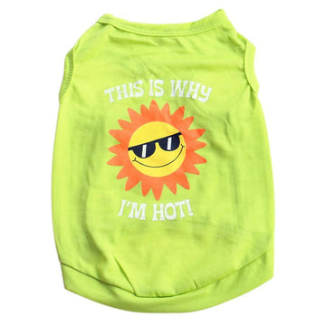 Cute Emoji Sun Pet Dog Clothes Shirt Sleeveless