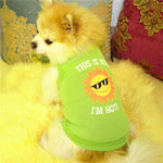 Cute Emoji Sun Pet Dog Clothes Shirt Sleeveless