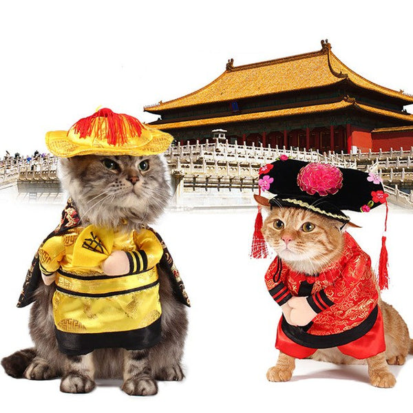 Funny Pet Emperor Qianlong Cosplay Clothes For