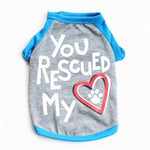 Letter You Rescued My Heart Pet Kitty Dog T Shirt