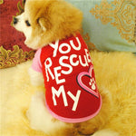 Letter You Rescued My Heart Pet Kitty Dog T Shirt