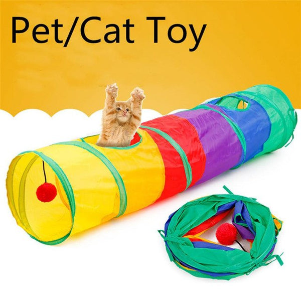 Long 115CM Pet Cat Play Tunnel Toy with Hanging