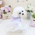 Spring Autumn Mesh Tulle Dog Dress Floral Skirt