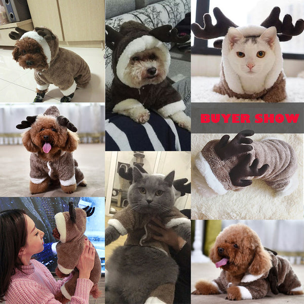Winter Warm Elk Turned Four Legs Clothes for Dog