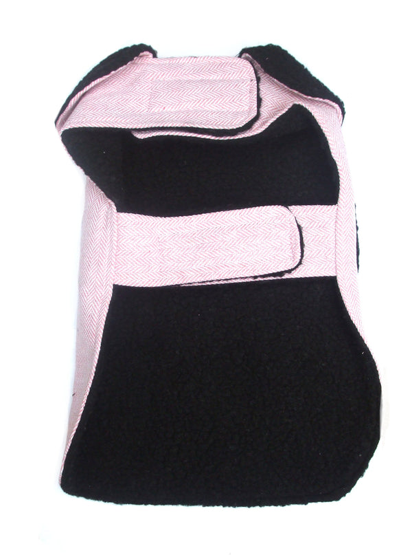 Pet Avenue Pink & Black Herringbone Dog Coats