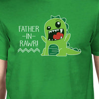Father-In-Rawr Men's Green Short Sleeve Graphic