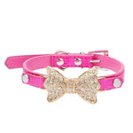 Hot Sale Dog Collars Bowknot  Bling Rhinestones Dog Collar Pets Collar Dog Neck Pet Supplies Dog Products - Collar - Molly Brands - Molly Brands