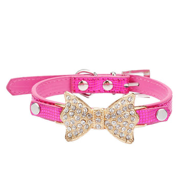 Hot Sale Dog Collars Bowknot  Bling Rhinestones Dog Collar Pets Collar Dog Neck Pet Supplies Dog Products