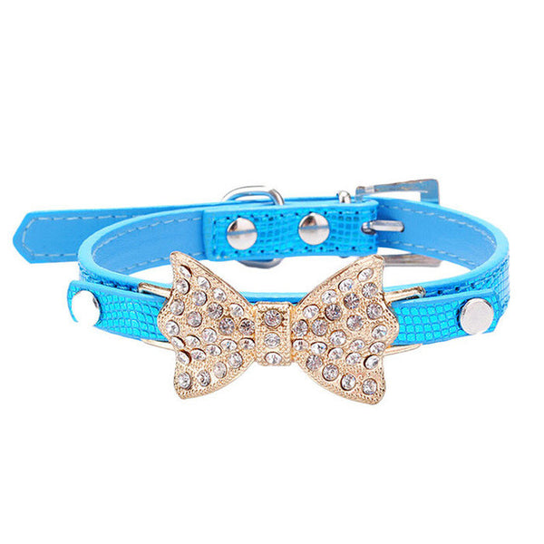 Hot Sale Dog Collars Bowknot  Bling Rhinestones Dog Collar Pets Collar Dog Neck Pet Supplies Dog Products - Collar - Molly Brands - Molly Brands