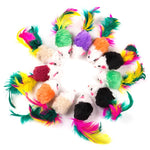 10 Pcs Cat toys False Mouse Pet Cat Toys Mini Funny Playing Toys For Cats with Colorful Feather Plush Mini Mouse Toys - Toys - Molly Brands - Molly Brands