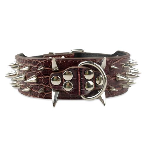 Cool Sharp Spiked Studded Dog Collar - 2.0" Wide - For Large Dogs, Pitbull, Boxer