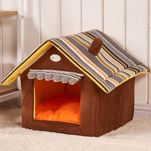 4 Colors Striped Removable Cover Mat Cat Dog House Dog Beds For Small Medium Dogs Pet Products House Pet Beds for Cat - Bedding - Molly Brands - Molly Brands