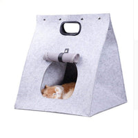 Multifunction Felt Pet Bed Puppy Cat Litter Washable Foldable Cat Bed Warm Nest Portable Bag